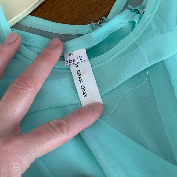 Vintage Mint Green Chiffon Dress - Picture 6 of 9